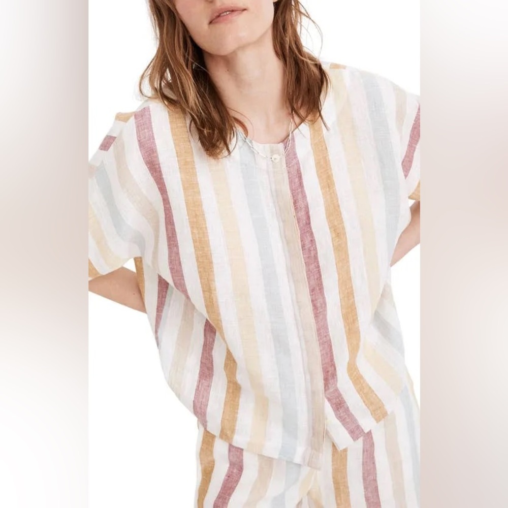 Laude The Label Bo Button-Up Shirt in Painter Stripe